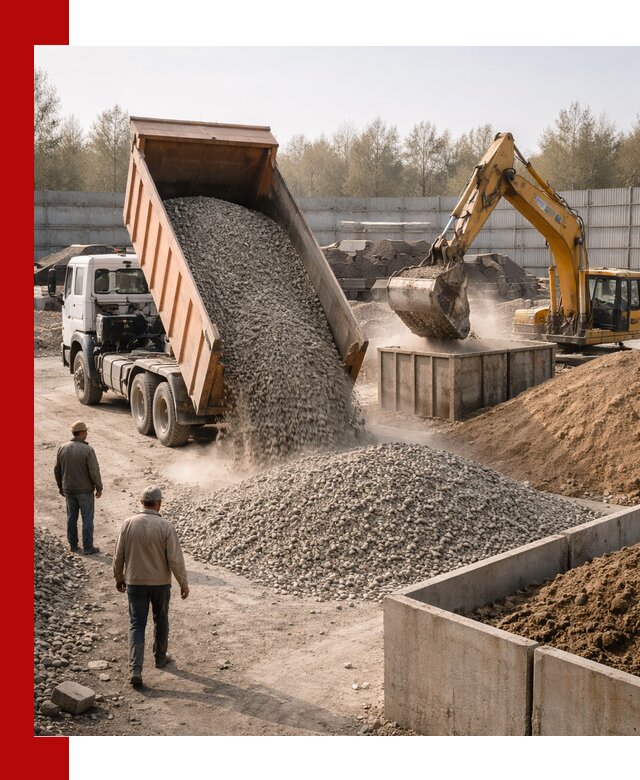 Доставка нерудных материалов с погрузкой и разгрузкой в Шелехове