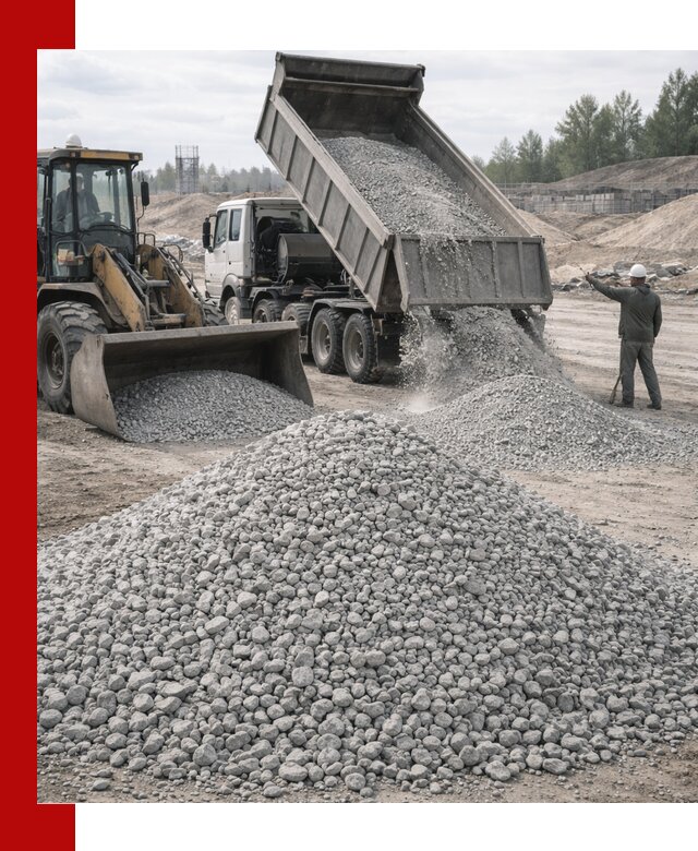 Доставка известнякового щебня фр. 5–20 в Шелехове