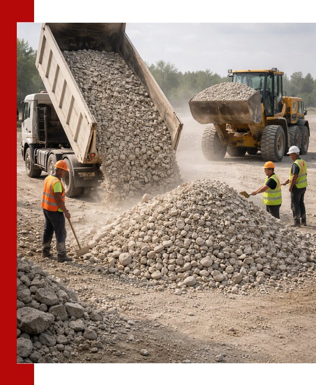 Доставка известнякового щебня фр. 40-70 в Шелехове