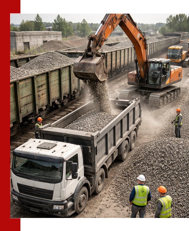 Железнодорожный щебень фракция 25–60 для поставок в Шелехове