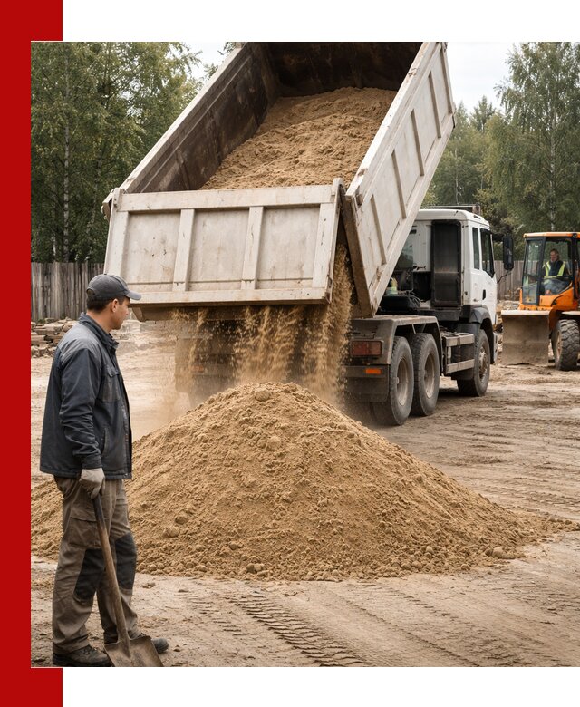 Доставка и продажа песка с разгрузкой в Шелехове