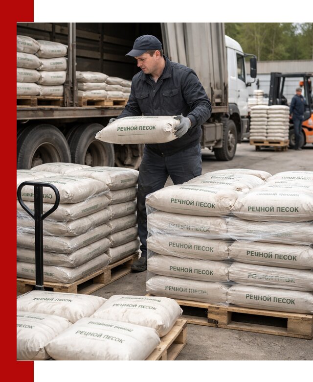 Речной песок в мешках с доставкой в Шелехове