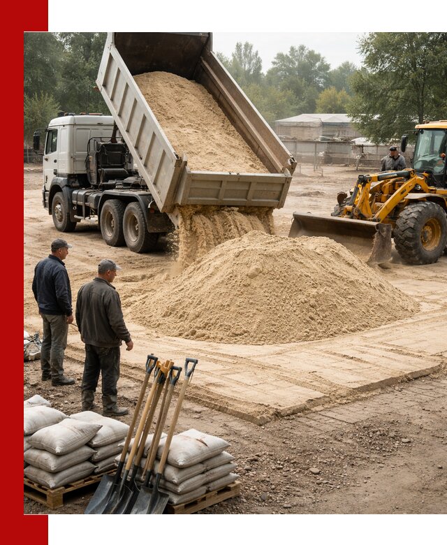 Доставка мытого песка в Шелехове с самосвалами по выгодной цене