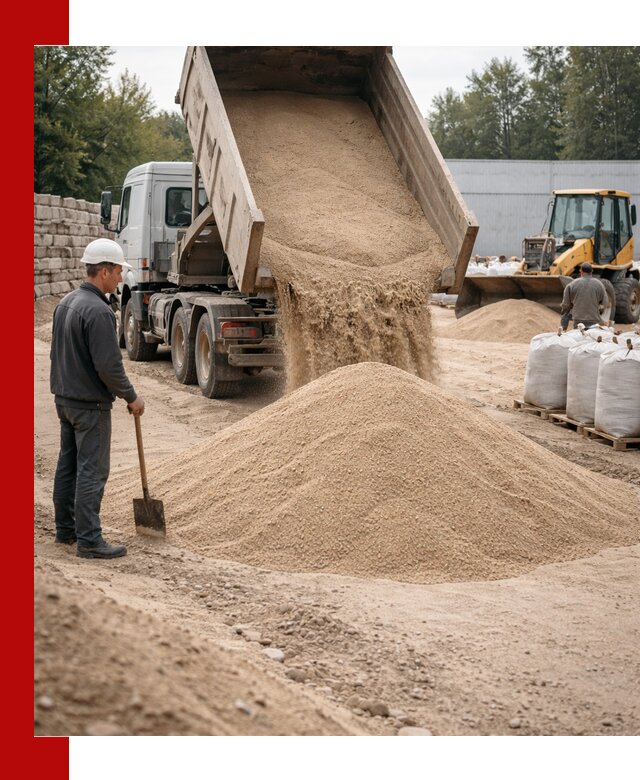 Кварцевый песок фракция 0–3 мм с доставкой в Шелехове