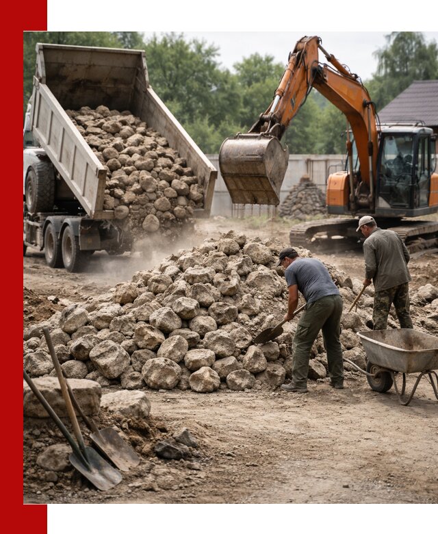 Доставка и разгрузка бутового камня в Шелехове