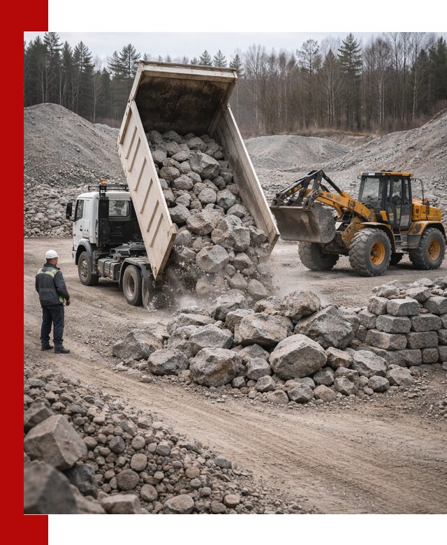 Доставка и продажа бутового гранитного камня в Шелехове