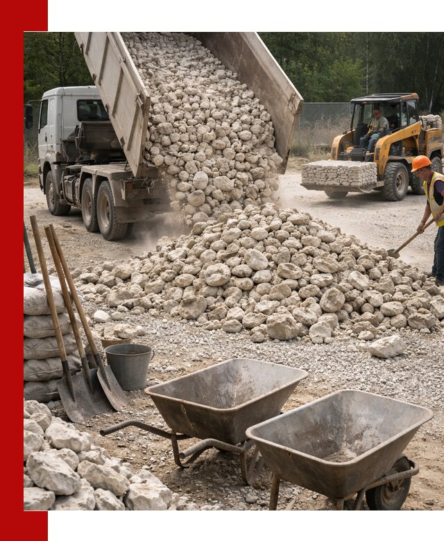 Доставка и продажа бутового известнякового камня в Шелехове