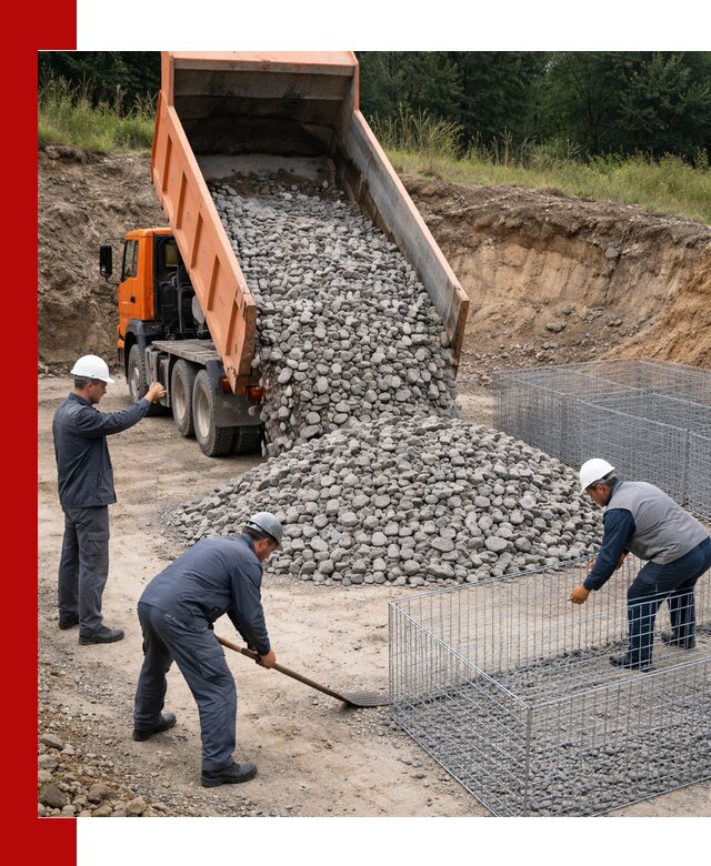 Камень для габионов с доставкой в Шелехове быстро и надёжно