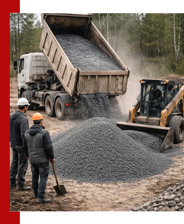 Гранитный отсев 0-5 с доставкой и разгрузкой в Шелехове