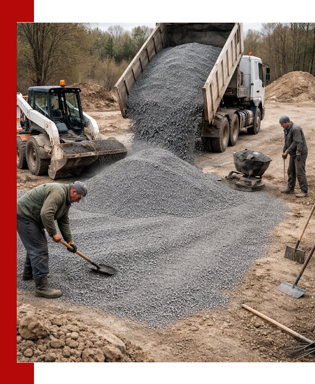 Отсев для подсыпки в Шелехове — доставка и подсыпка на участок