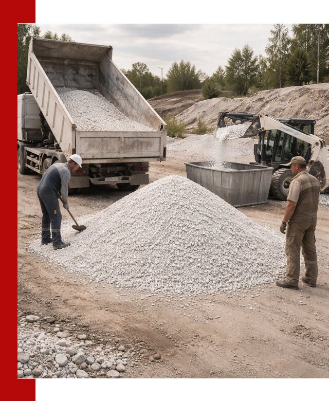 Доставка и продажа белой мраморной крошки в Шелехове