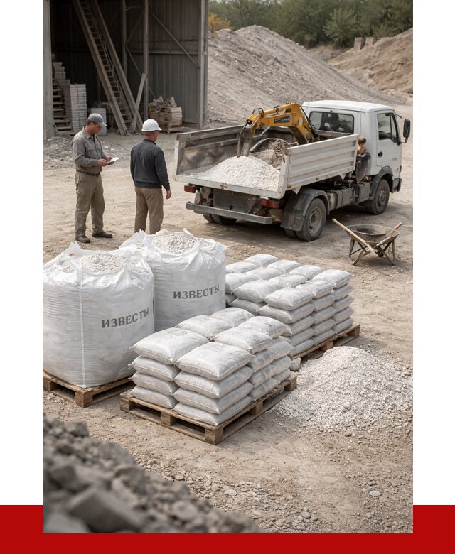 Известь строительная в Шелехове с доставкой от 4500 р. | ПРОНЕРУДШлх