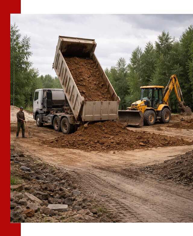 Доставка суглинка самосвалами в Шелехове подсыпка и планировка
