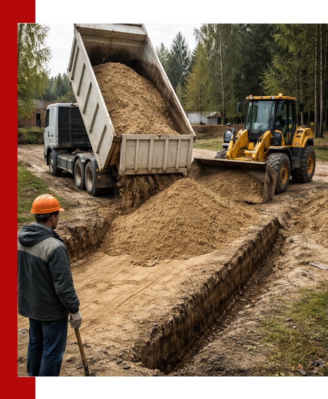 Доставка песчаного грунта в Шелехове для строительных работ