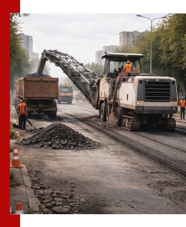 Фрезерованный асфальт в Шелехове — удаление и вывоз старого покрытия