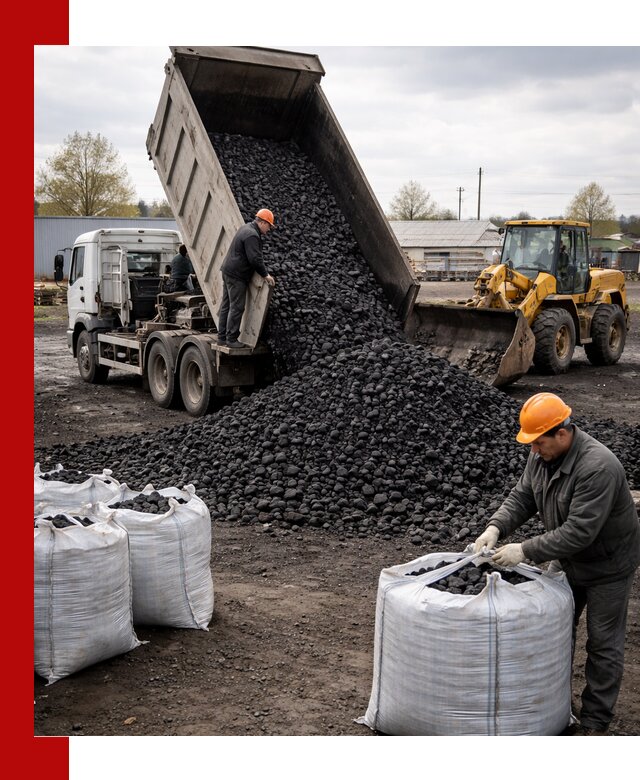 Доставка каменного угля в Шелехове оптом и в розницу