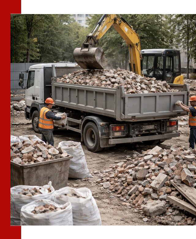 Вывоз строительного мусора в Шелехове с самосвалами и контейнерами